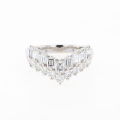 メレダイヤ デザインリング プラチナ 指輪 リング 12号 Pt900 ダイヤモンド レディース 【中古】nbjwl