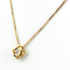 ダイヤモンド デザインネックレス YG イエローゴールド ペンダント ネックレス K18 K14 ダイヤモンド レディース 【中古】  nbjwl
 ラッピング可
