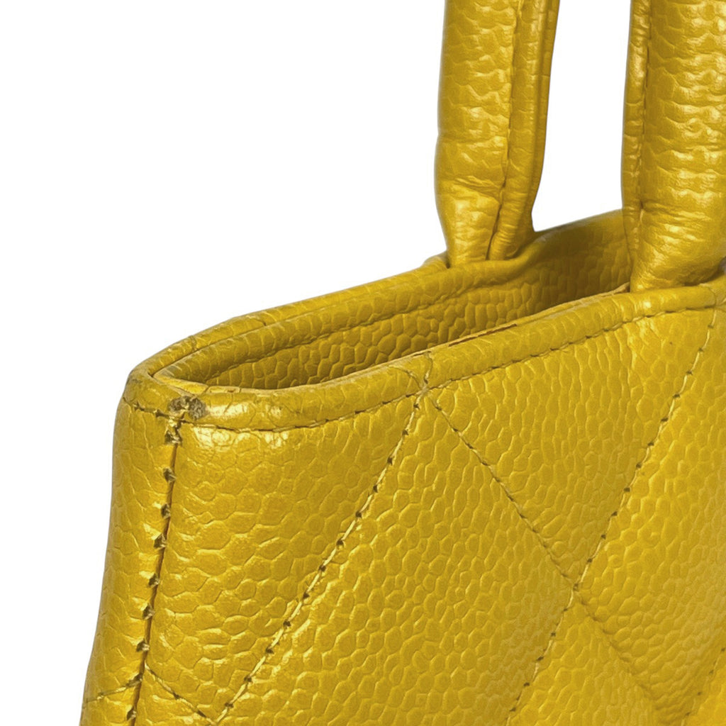 シャネル 復刻トート ハンドバッグ ココマーク トートバッグ キャビアスキン イエロー A01804 レディース 【中古】 brbag