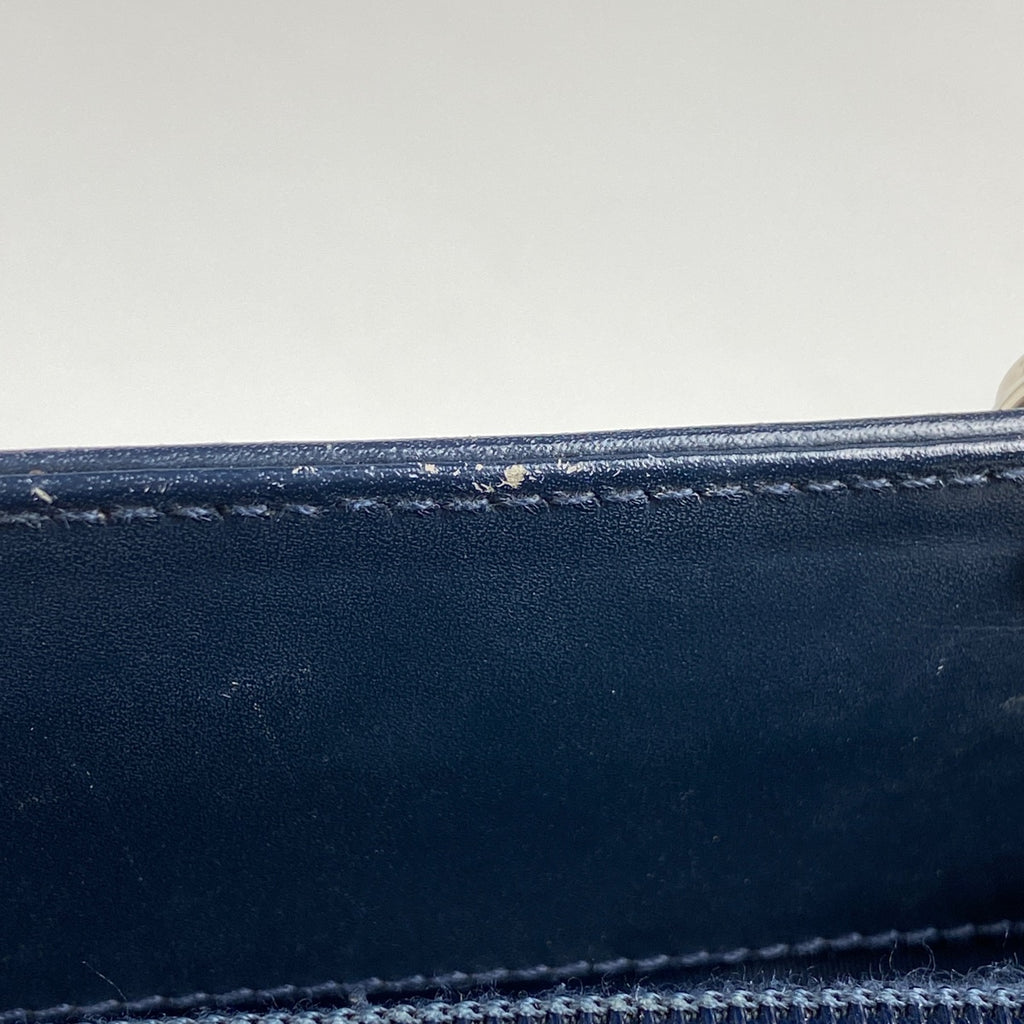 クリスチャンディオール トロッター柄 トートバック ハンドバッグ トートバッグ キャンバス ネイビー レディース 【中古】brbag
