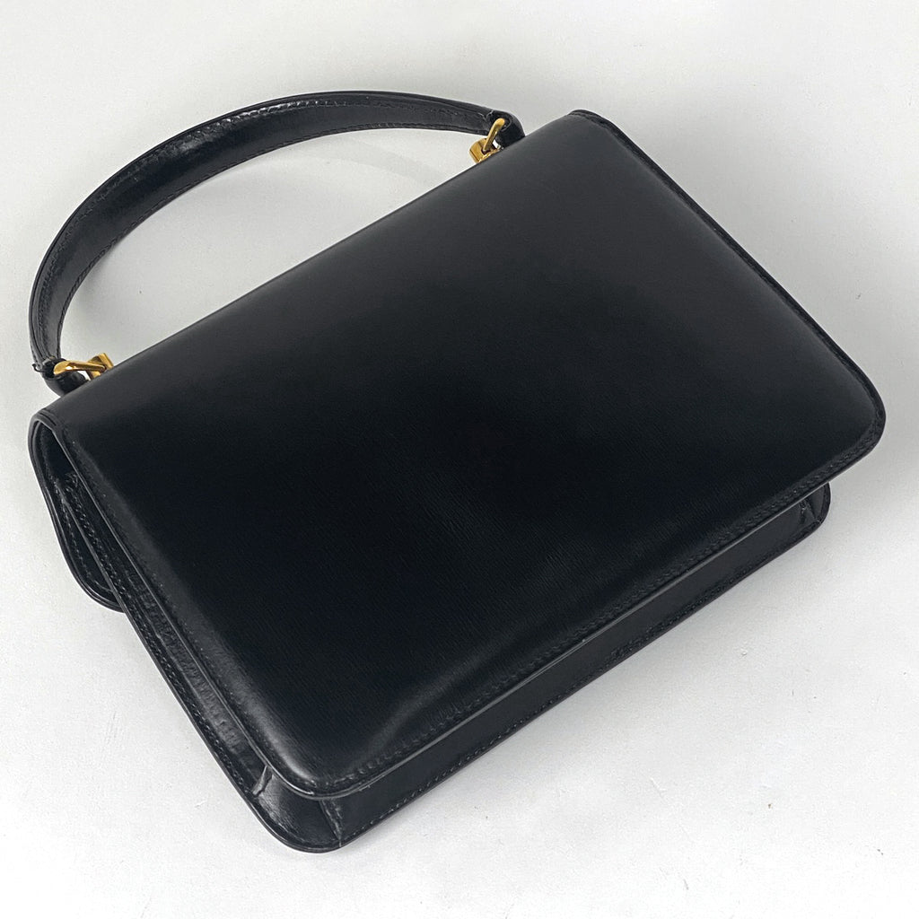 グッチ デザイン ハンドバッグ オールドグッチ ハンドバッグ レザー ブラック レディース 【中古】brbag