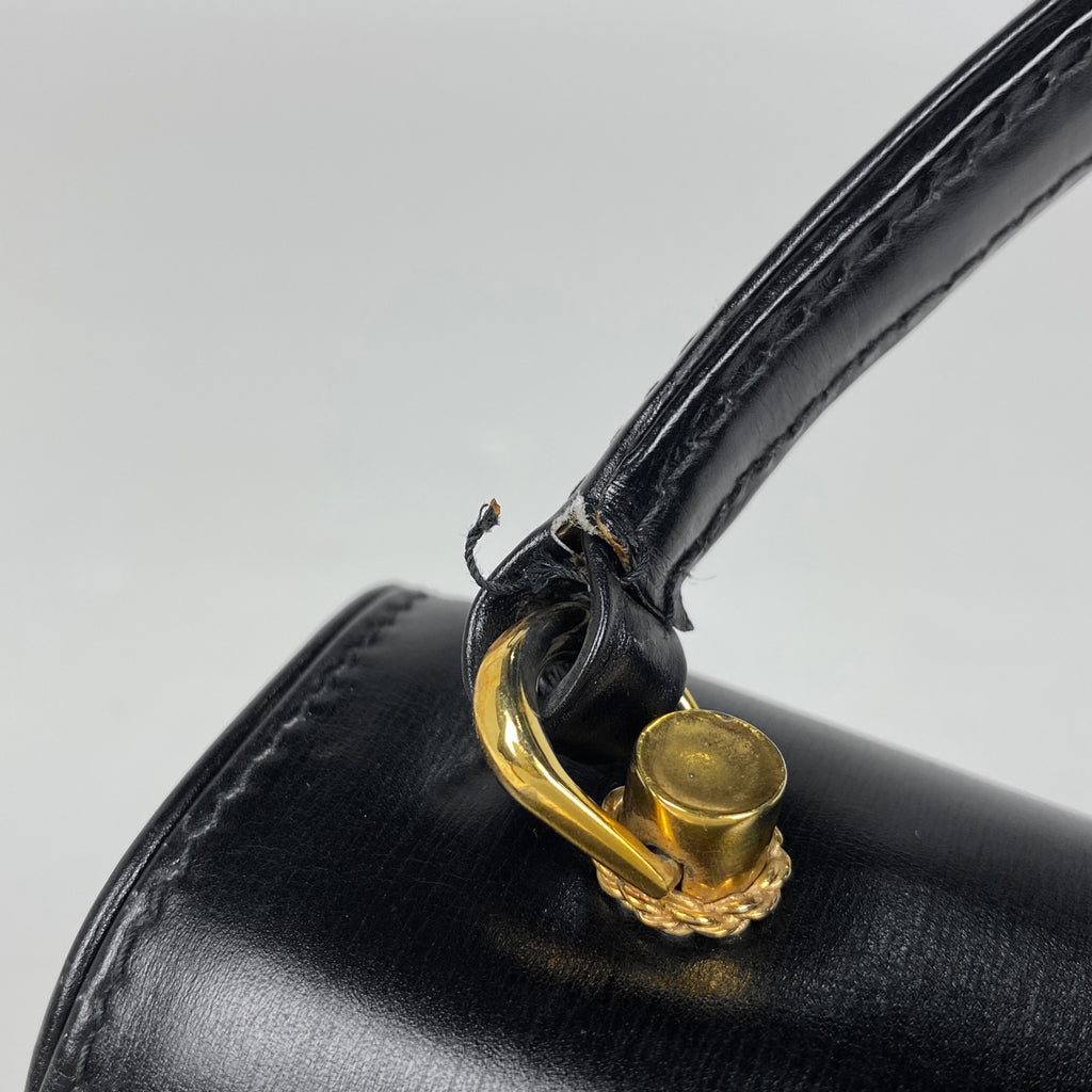 グッチ デザイン ハンドバッグ オールドグッチ ハンドバッグ レザー ブラック レディース 【中古】brbag