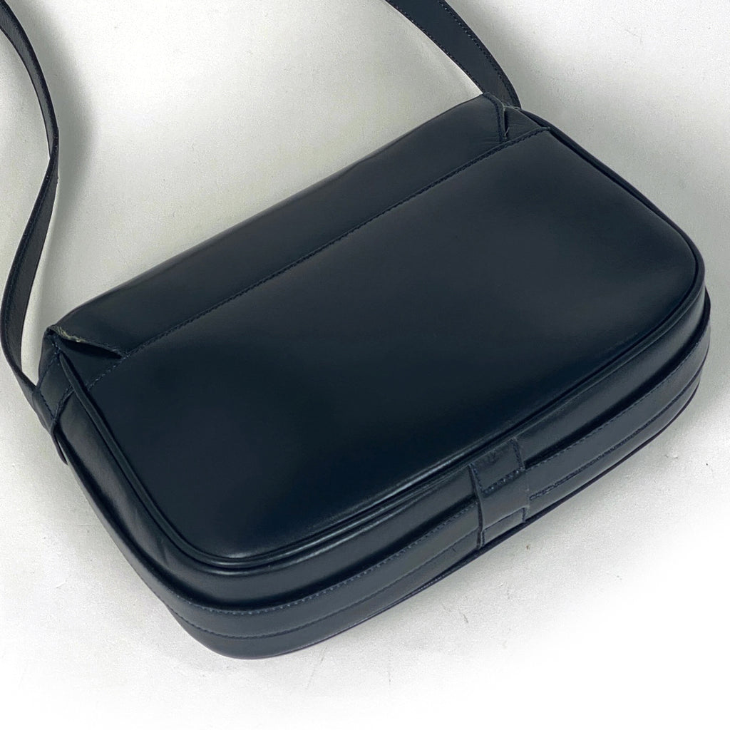 セリーヌ ブラゾン ショルダーバッグ ターンロック ショルダーバッグ レザー ネイビー レディース 【中古】brbag