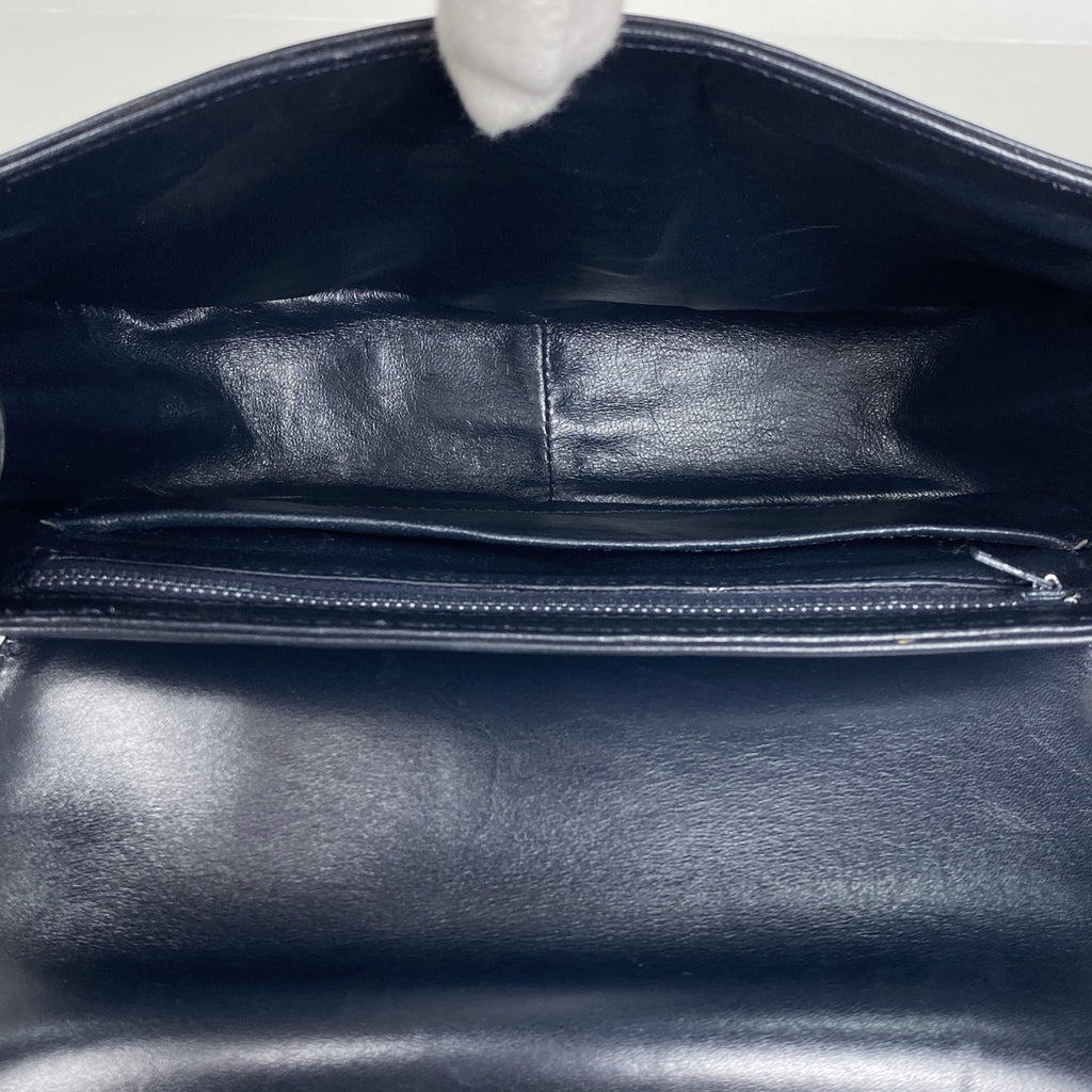 セリーヌ ブラゾン ショルダーバッグ ターンロック ショルダーバッグ レザー ネイビー レディース 【中古】brbag