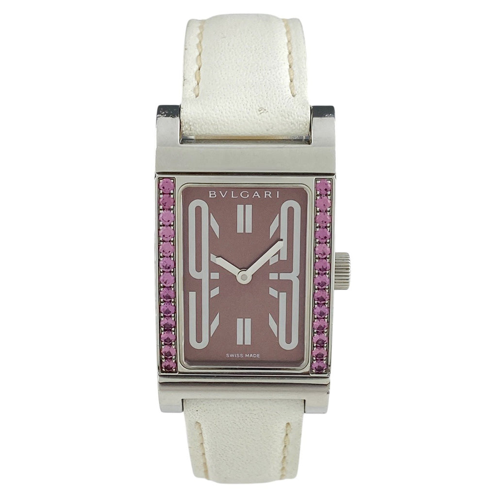 ブルガリ レッダンゴロ ロードライトガーネット ベゼル RT39S 腕時計 SS レザー クォーツ レディース 【中古】wtcbb