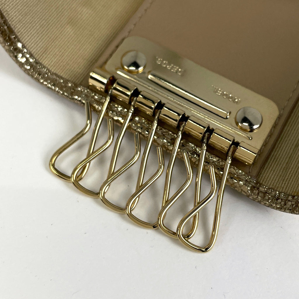 ジミーチュウ レザー 6連 キーケース キーホルダー キーフック キーリング スター スタッズ キーケース レザー ゴールド レディース 【中古】brbag