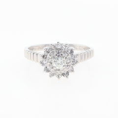 メレダイヤ デザインリング プラチナ 指輪 リング 11.5号 Pt900 ダイヤモンド レディース 【中古】nbjwl