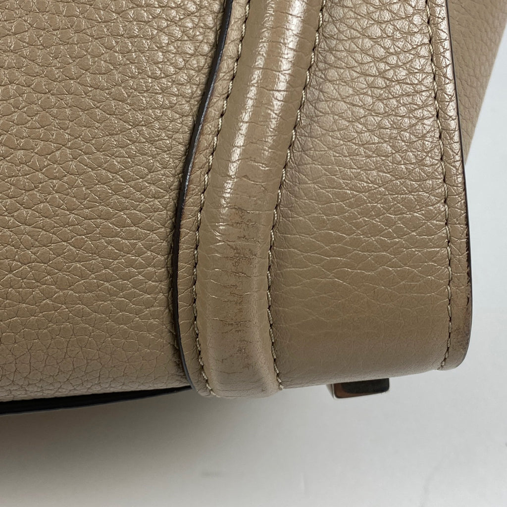 セリーヌ ラゲージ マイクロショッパー トートバッグ ハンドバッグ レザー ベージュ レディース 【中古】brbag