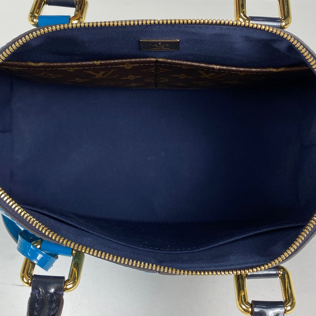 ルイ・ヴィトン トート ミロワール 2WAY ショルダーバッグ エナメル ハンドバッグ ヴェルニ ブルーマリーヌ M54642 レディース 【中古】brbag