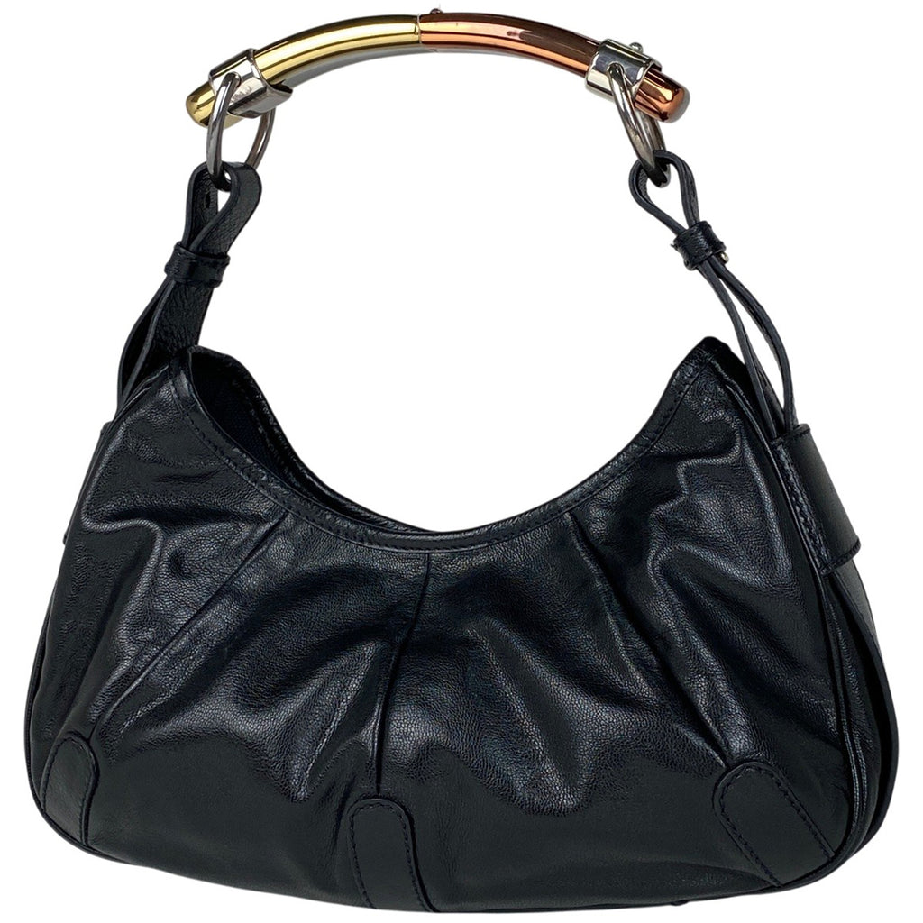 イヴ・サンローラン ロゴ ハンドバッグ ショルダーバッグ ハンドバッグ レザー ブラック 116053 レディース 【中古】brbag