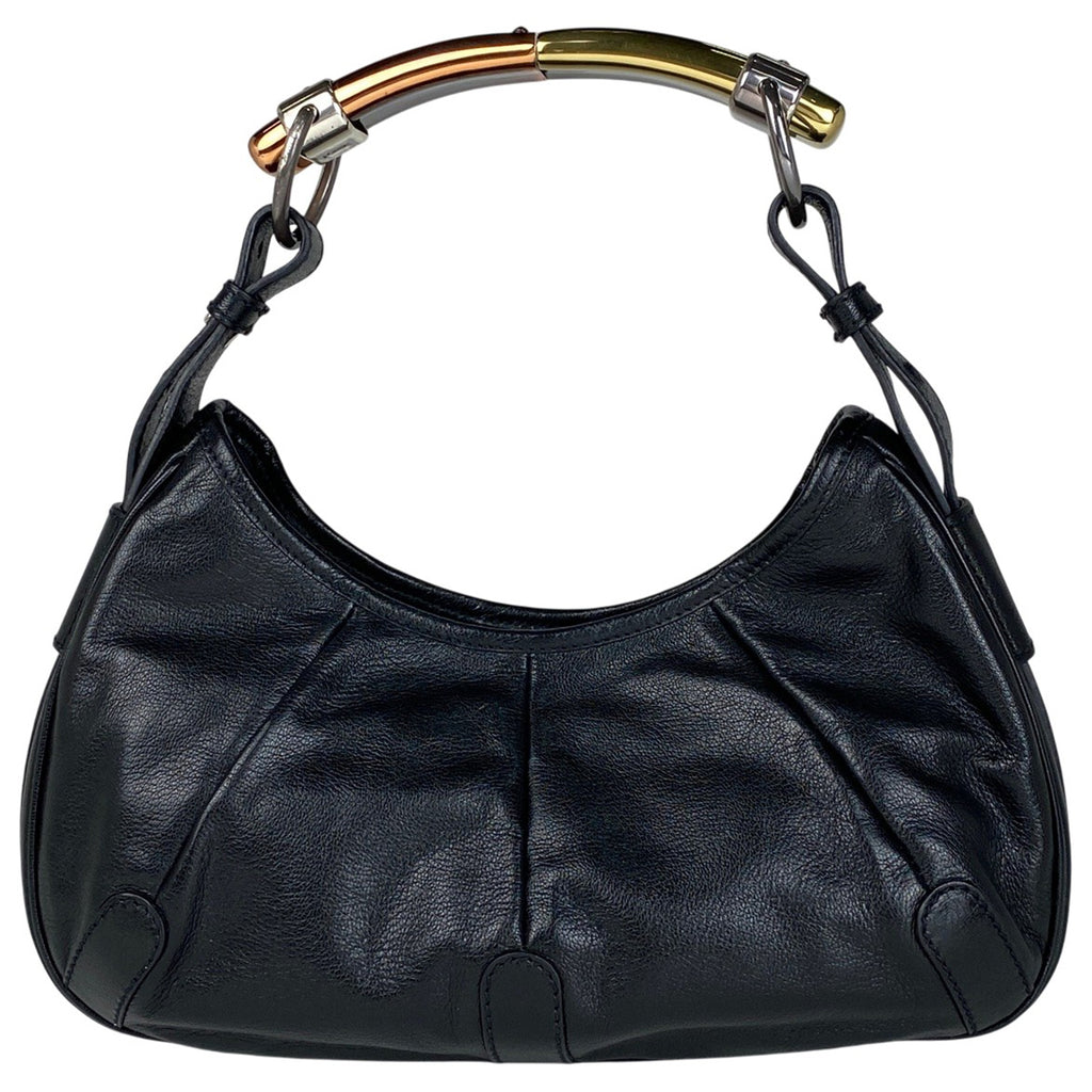 イヴ・サンローラン ロゴ ハンドバッグ ショルダーバッグ ハンドバッグ レザー ブラック 116053 レディース 【中古】brbag