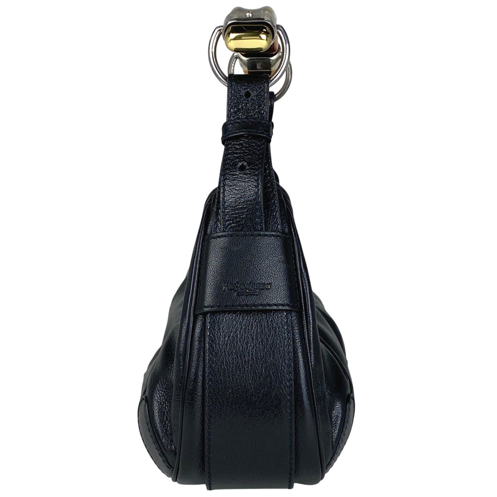 イヴ・サンローラン ロゴ ハンドバッグ ショルダーバッグ ハンドバッグ レザー ブラック 116053 レディース 【中古】brbag