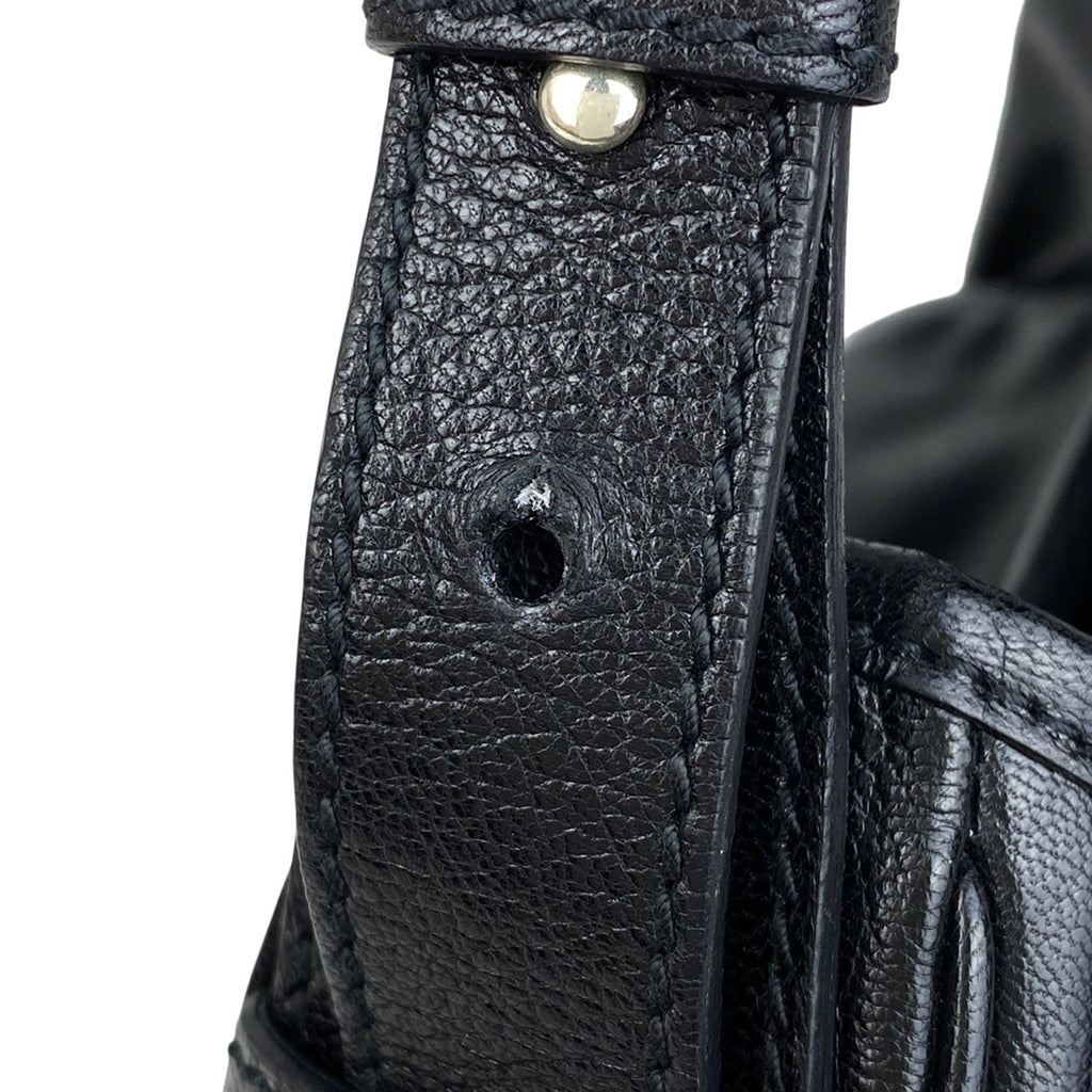 イヴ・サンローラン ロゴ ハンドバッグ ショルダーバッグ ハンドバッグ レザー ブラック 116053 レディース 【中古】brbag