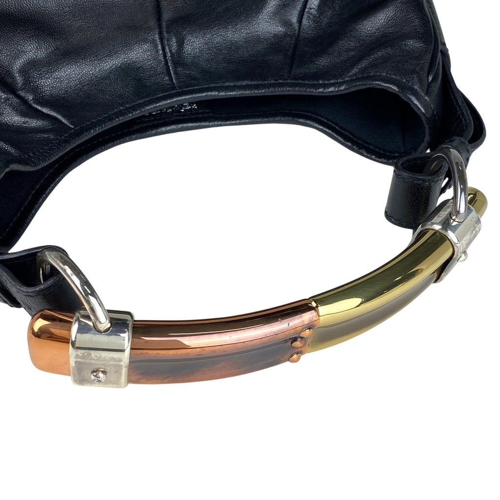 イヴ・サンローラン ロゴ ハンドバッグ ショルダーバッグ ハンドバッグ レザー ブラック 116053 レディース 【中古】brbag