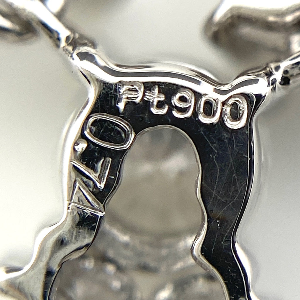 フラワーモチーフ デザインネックレス プラチナ ペンダント メレダイヤ 花 ネックレス Pt900 Pt850 ダイヤモンド レディース 【中古】nbjwl