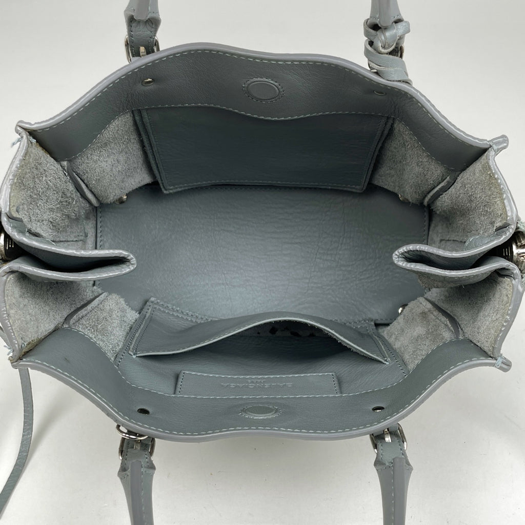バレンシアガ ペーパー ミニ ハンドバッグ 2WAY ショルダーバッグ トートバッグ ハンドバッグ レザー グレー 357333 レディース 【中古】brbag