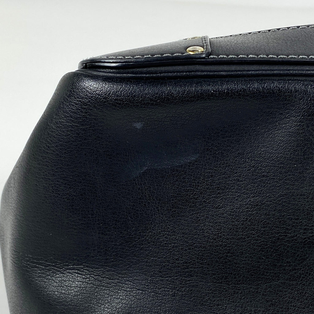 クロエ ロゴ トートバッグ ショルダーバッグ 肩掛け トートバッグ レザー ブラック レディース 【中古】brbag
