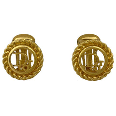 クリスチャンディオール ロゴ ラウンド イヤリング 丸型 イヤリング GP ゴールド レディース 【中古】bracc