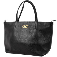 サルヴァトーレフェラガモ ガンチーニ ハンドバッグ トートバッグ ハンドバッグ レザー ブラック D764 レディース 【中古】brbag