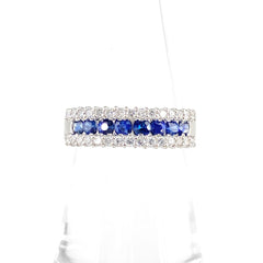 サファイア デザインリング プラチナ 指輪 メレダイヤ リング 11号 Pt900 サファイア ダイヤモンド レディース 【中古】nbjwl