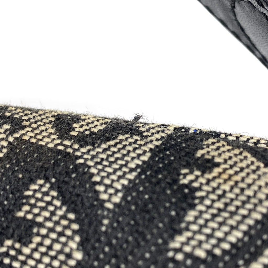 クリスチャンディオール トロッター柄 サドルバッグ ハンドバッグ ワンショルダー ショルダーバッグ キャンバス ブラック レディース 【中古】brbag