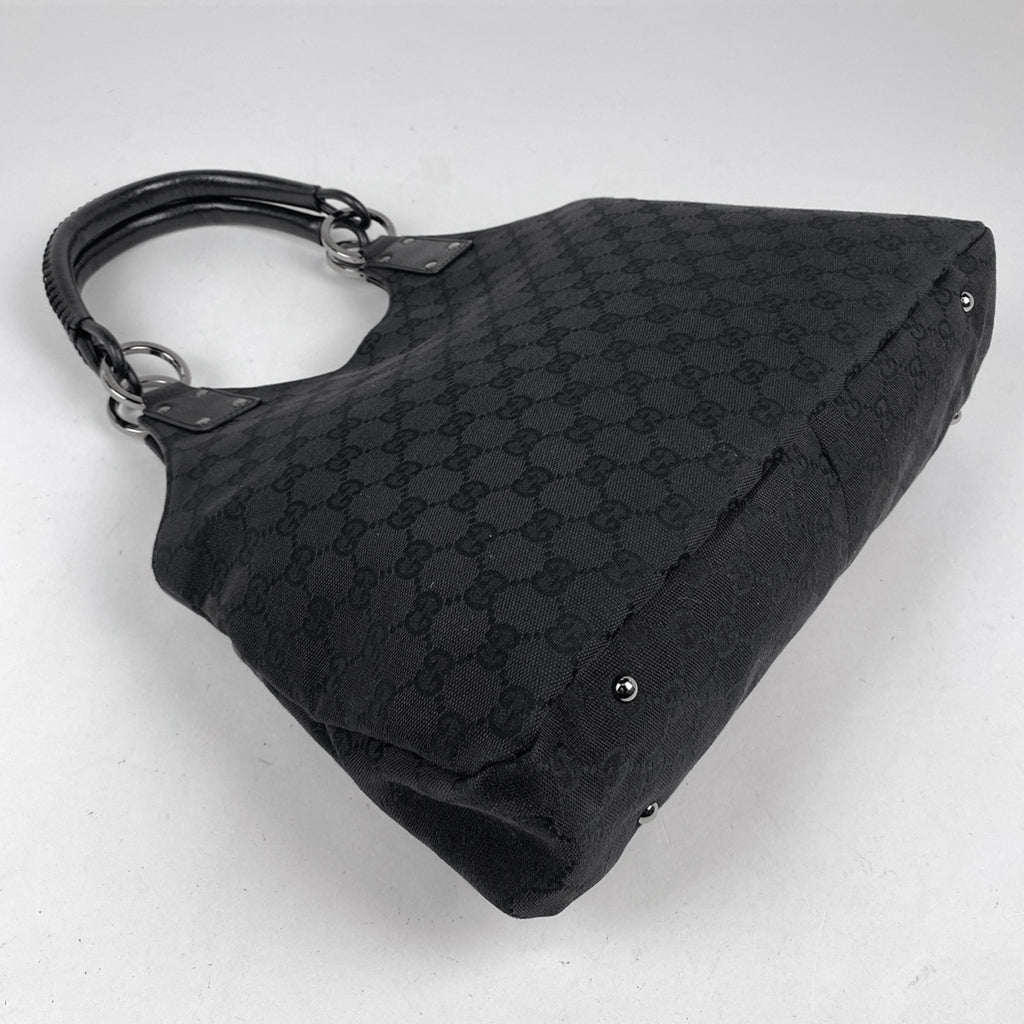 グッチ GG柄 トートバッグ ワンショルダー トートバッグ GGキャンバス ブラック 132260 レディース 【中古】brbag