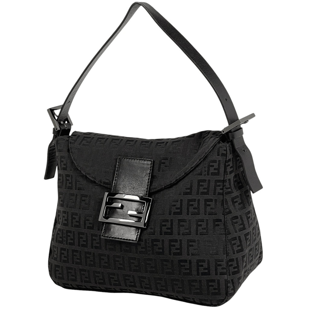 フェンディ ズッキーノ柄 ショルダーバッグ ワンショルダー ハンドバッグ ショルダーバッグ キャンバス ブラック 8BR004 レディース 【中古】brbag