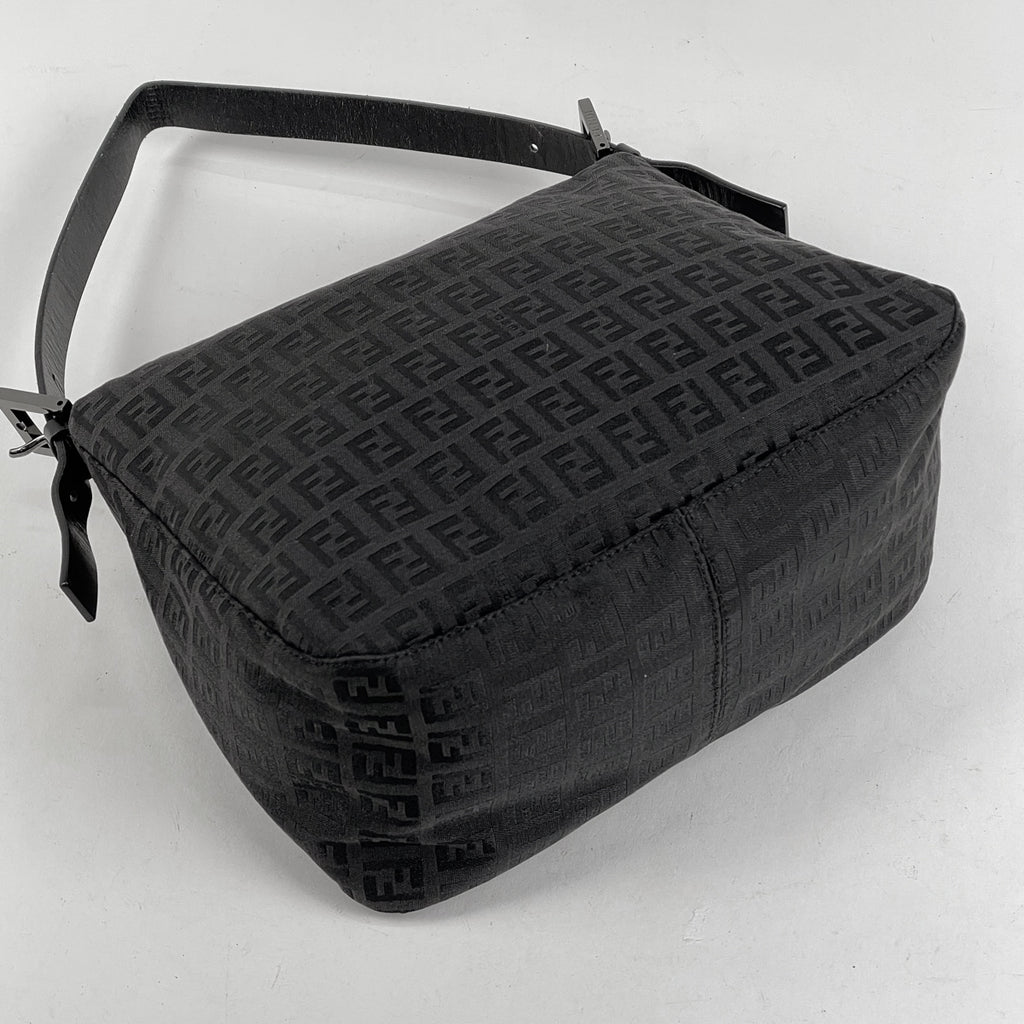 フェンディ ズッキーノ柄 ショルダーバッグ ワンショルダー ハンドバッグ ショルダーバッグ キャンバス ブラック 8BR004 レディース 【中古】brbag