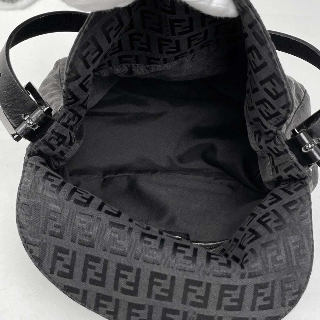 フェンディ ズッキーノ柄 ショルダーバッグ ワンショルダー ハンドバッグ ショルダーバッグ キャンバス ブラック 8BR004 レディース 【中古】brbag