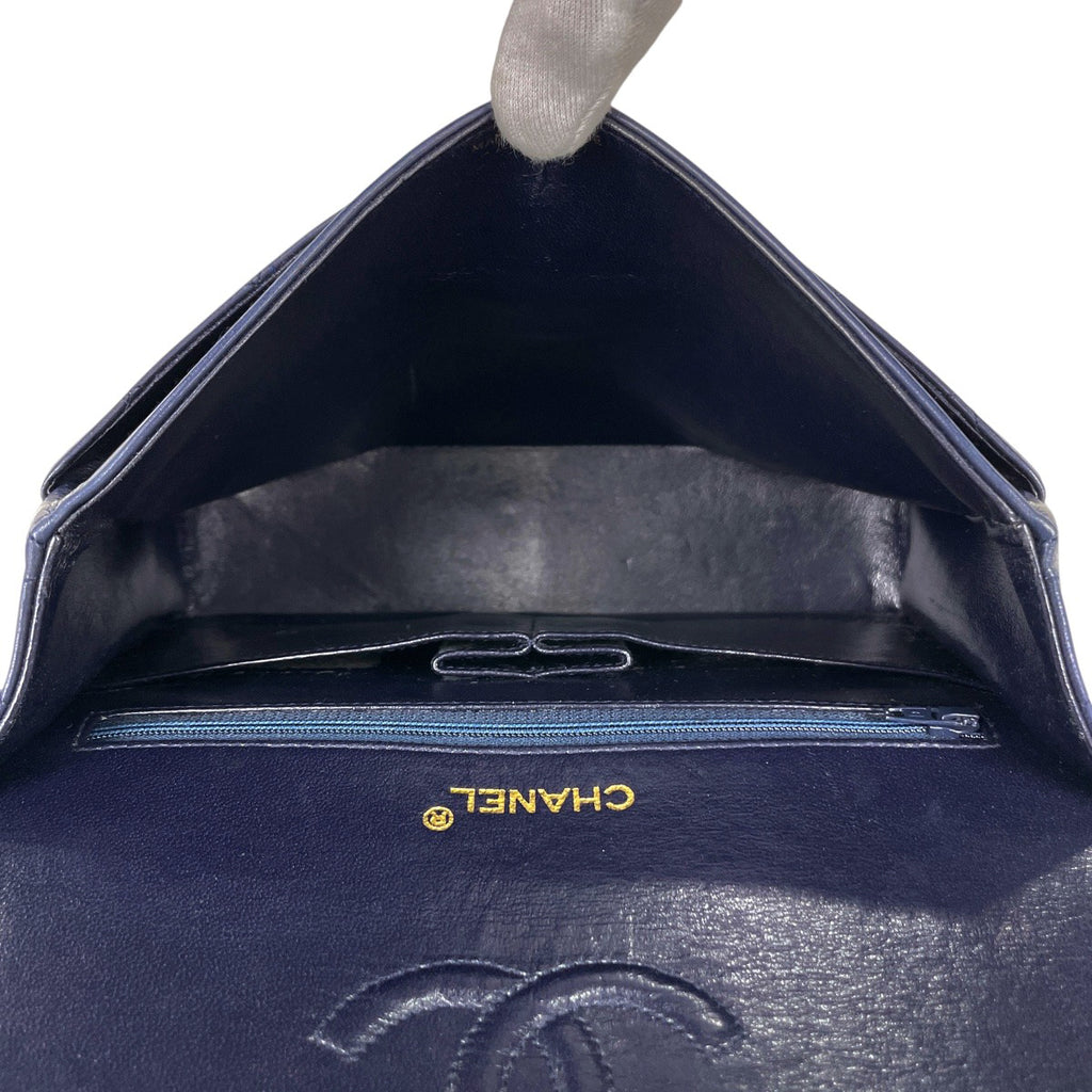 【ジャンク品】シャネル マトラッセ Wフラップ チェーン ショルダーバッグ ココマーク ショルダーバッグ レザー ネイビー レディース 【中古】brbag