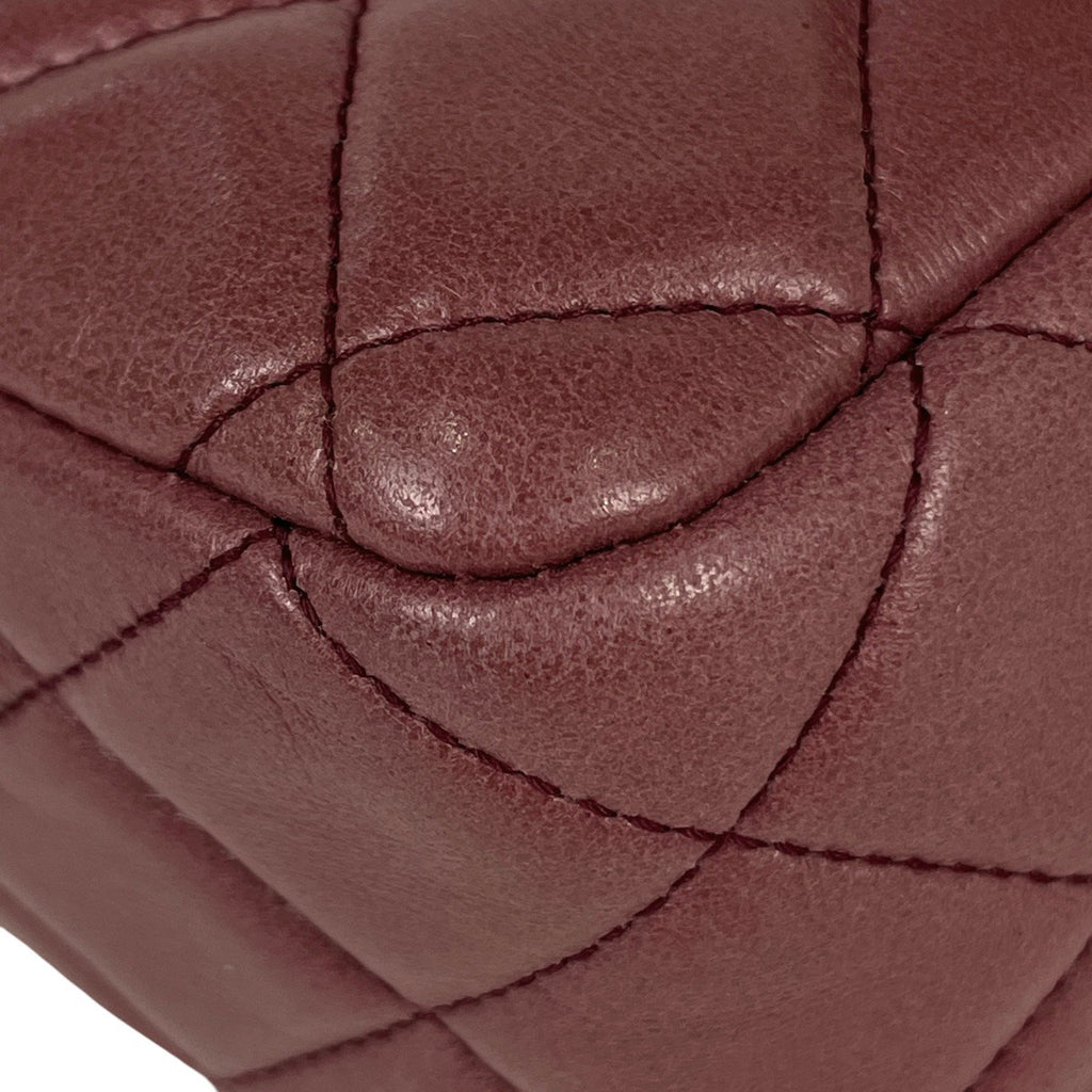 シャネル マトラッセ Wフラップ チェーン ショルダーバッグ ココマーク ショルダーバッグ レザー ワインレッド A01112 レディース 【中古】brbag