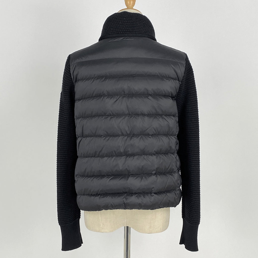 モンクレール ロゴ ダウンカーディガン MAGLIONE TRICOT CARDIGAN ダブルファスナー アウター その他ジャケット ブラック レディース 【中古】brapp