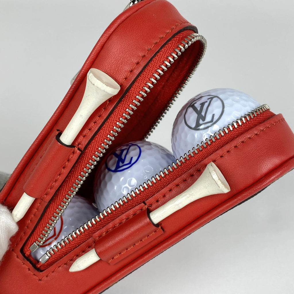 ルイ・ヴィトン セット ゴルフ アンドリュース ゴルフボールケース モノグラム ルージュ GI0297 レディース 【中古】brbag