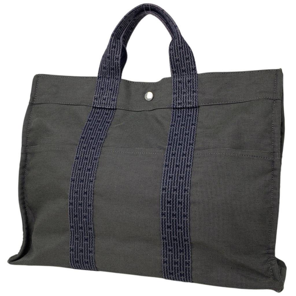 エルメス エールライン MM ハンドバッグ トートバッグ ナイロンキャンバス グレー レディース 【中古】brbag