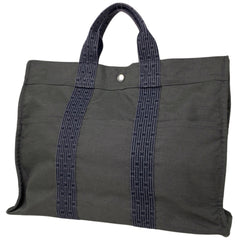 エルメス エールライン MM ハンドバッグ トートバッグ ナイロンキャンバス グレー レディース 【中古】brbag