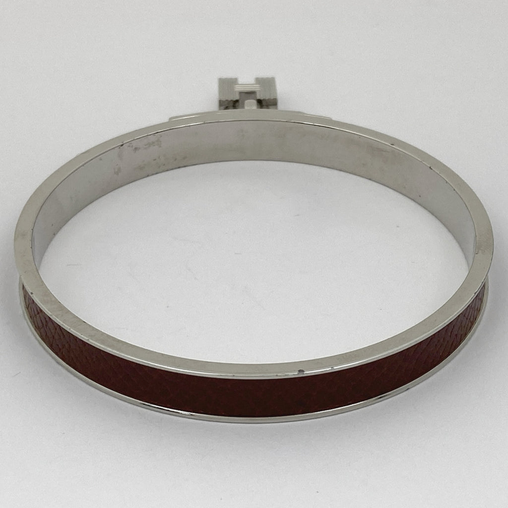 エルメス ケリー バングル 腕輪 カデナ バングル メタル レザー シルバー レッド レディース 【中古】bracc