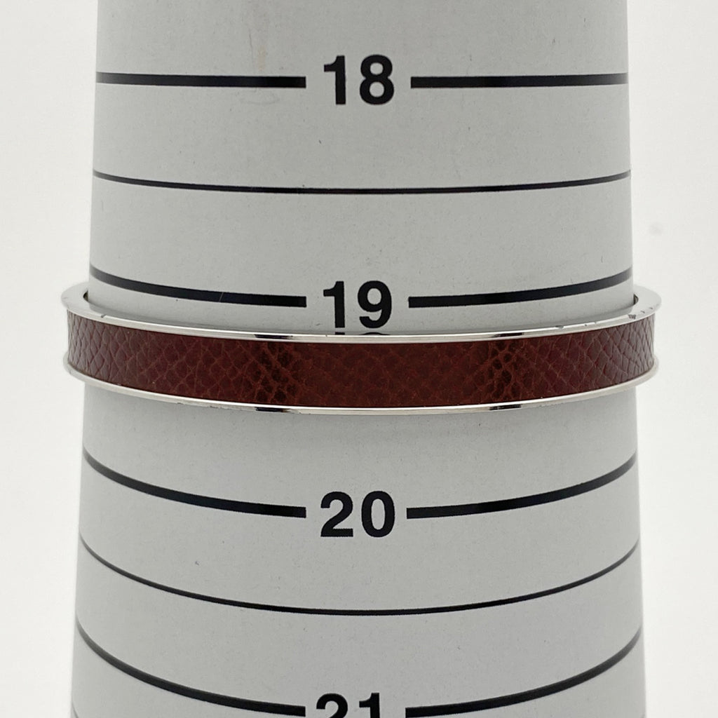 エルメス ケリー バングル 腕輪 カデナ バングル メタル レザー シルバー レッド レディース 【中古】bracc