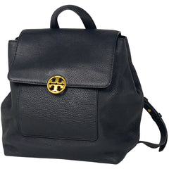 トリーバーチ ロゴ リュックサック バッグパック チェーン リュック レザー ブラック レディース 【中古】brbag
