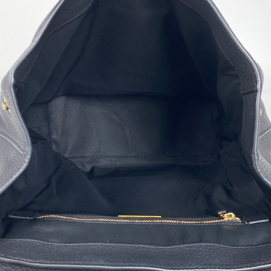 トリーバーチ ロゴ リュックサック バッグパック チェーン リュック レザー ブラック レディース 【中古】brbag
