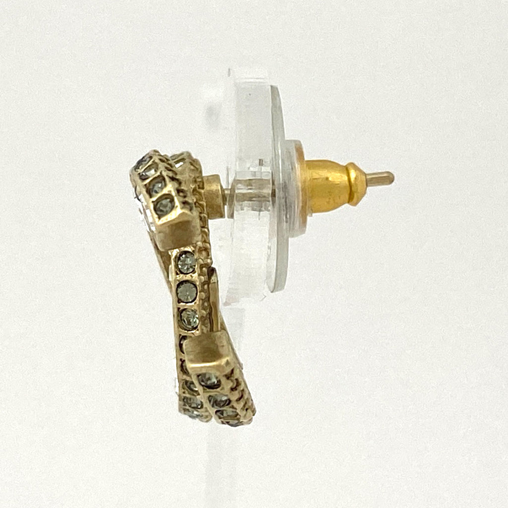 シャネル ココマーク ラインストーン ピアス CC ピアス GP ゴールド ブラック レディース 【中古】bracc
