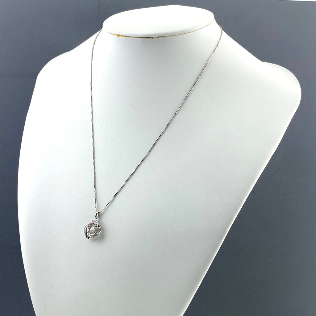 ダイヤモンド デザインネックレス プラチナ ペンダント メレダイヤ ネックレス Pt900 Pt850 ダイヤモンド レディース 【中古】nbjwl