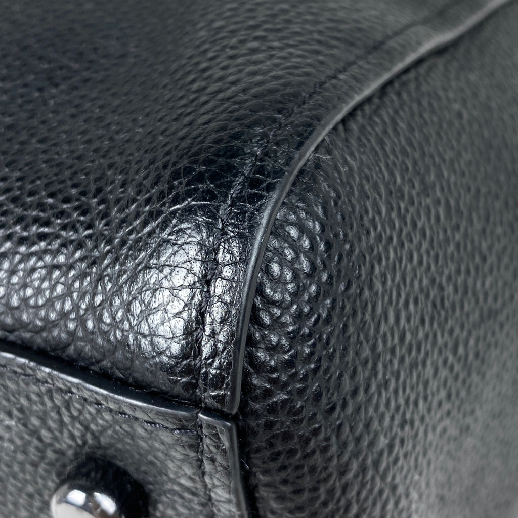 コーチ ロゴ トートバッグ 2WAY ハンドバッグ ショルダーバッグ トートバッグ レザー ブラック C8157 レディース 【中古】brbag