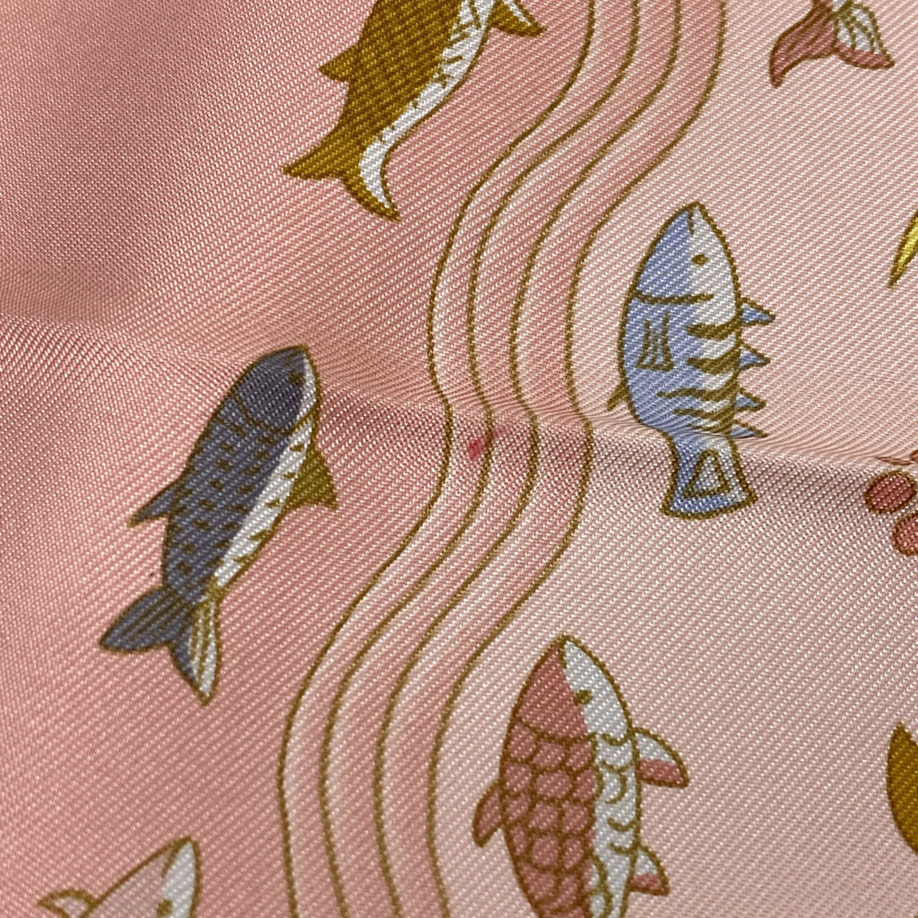 エルメス カレ 90 Escales mediterraneennes 地中海の港町 スカーフ シルク ピンク マルチカラー レディース 【中古】brbag