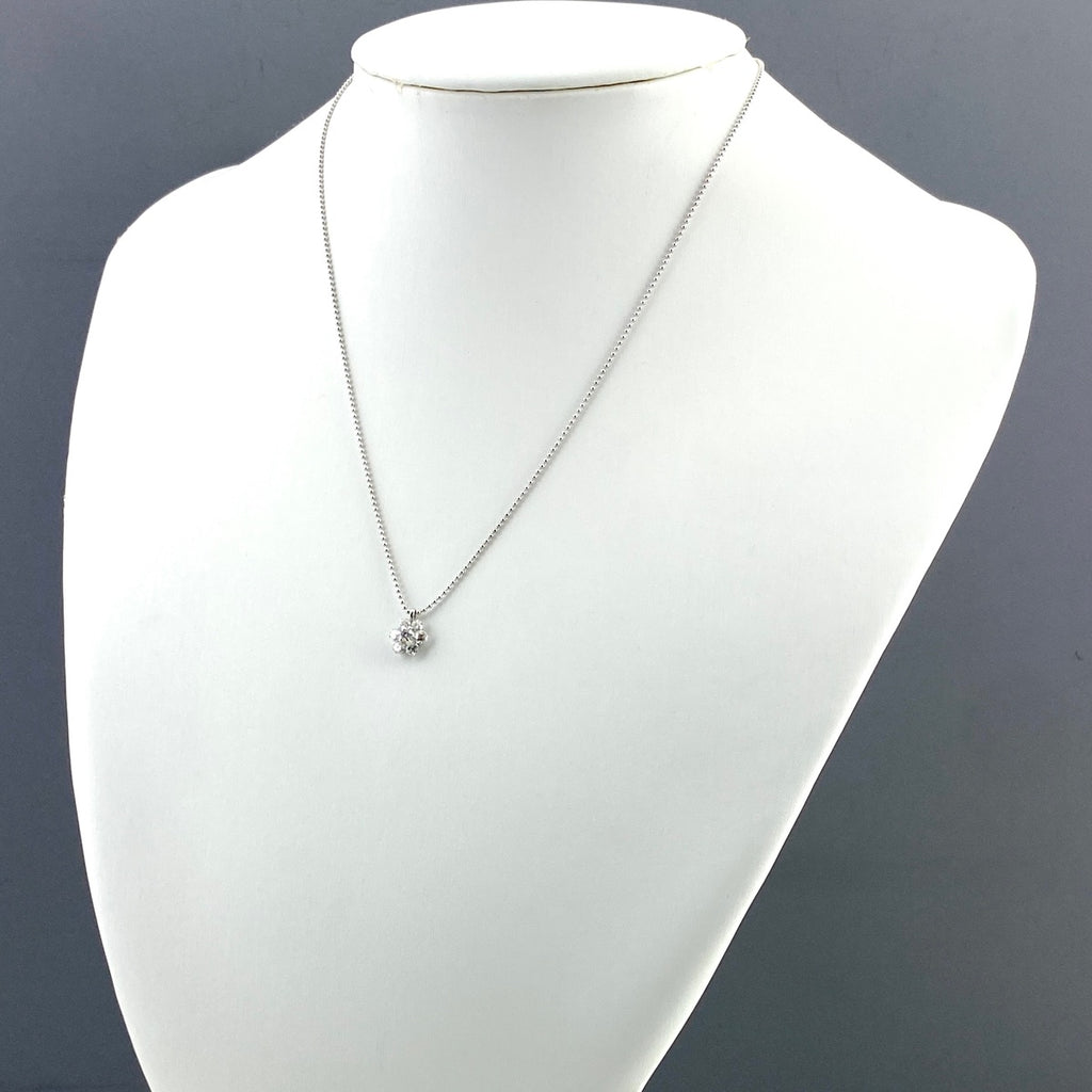 フラワーモチーフ デザインネックレス プラチナ ペンダント メレダイヤ 花 ネックレス Pt900 Pt850 ダイヤモンド レディース 【中古】nbjwl