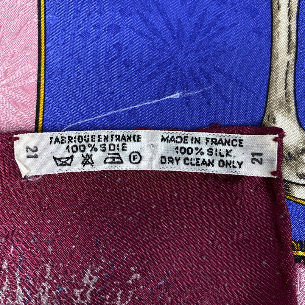エルメス カレ 90 FEUX D'ARTIFICE 技巧の火 スカーフ シルク パープル マルチカラー レディース 【中古】brbag