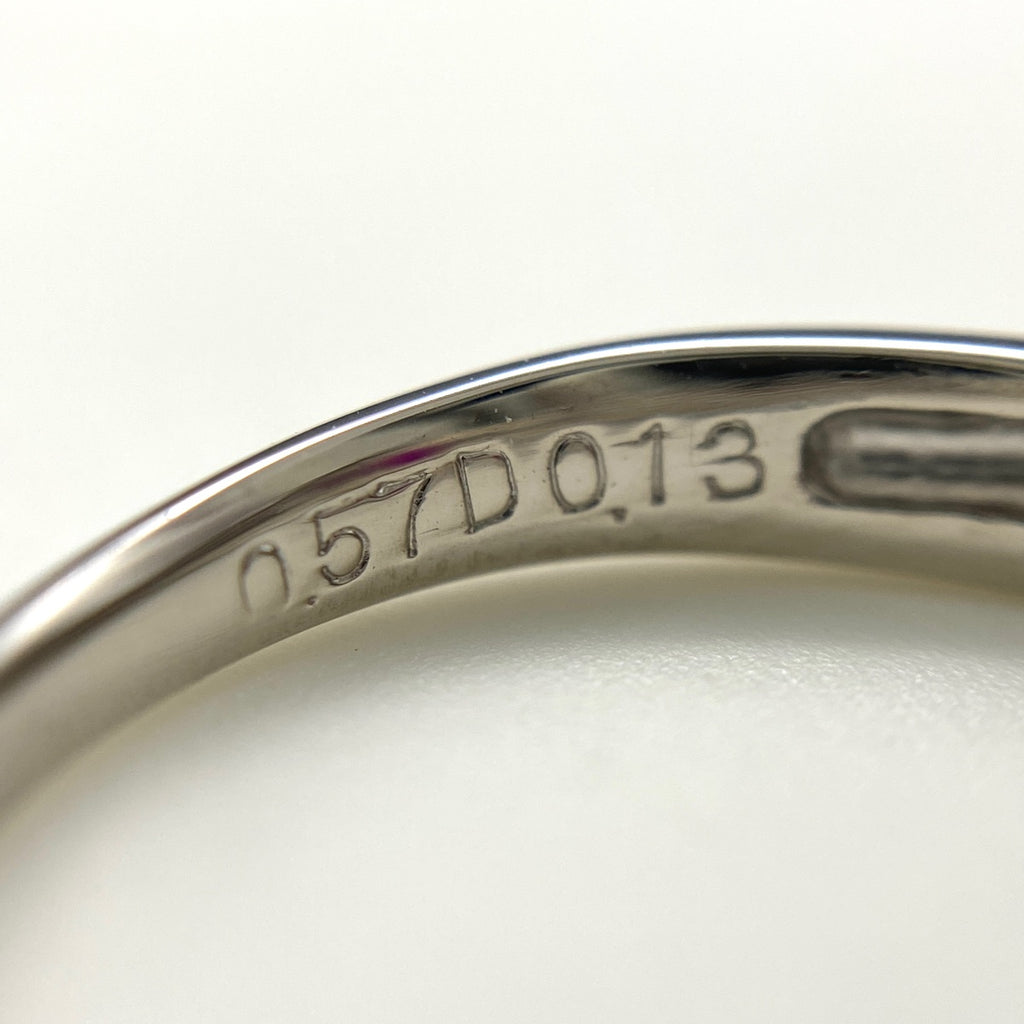 ルビー デザインリング プラチナ 指輪 メレダイヤ リング 7号 Pt900 ルビー ダイヤモンド レディース 【中古】nbjwl