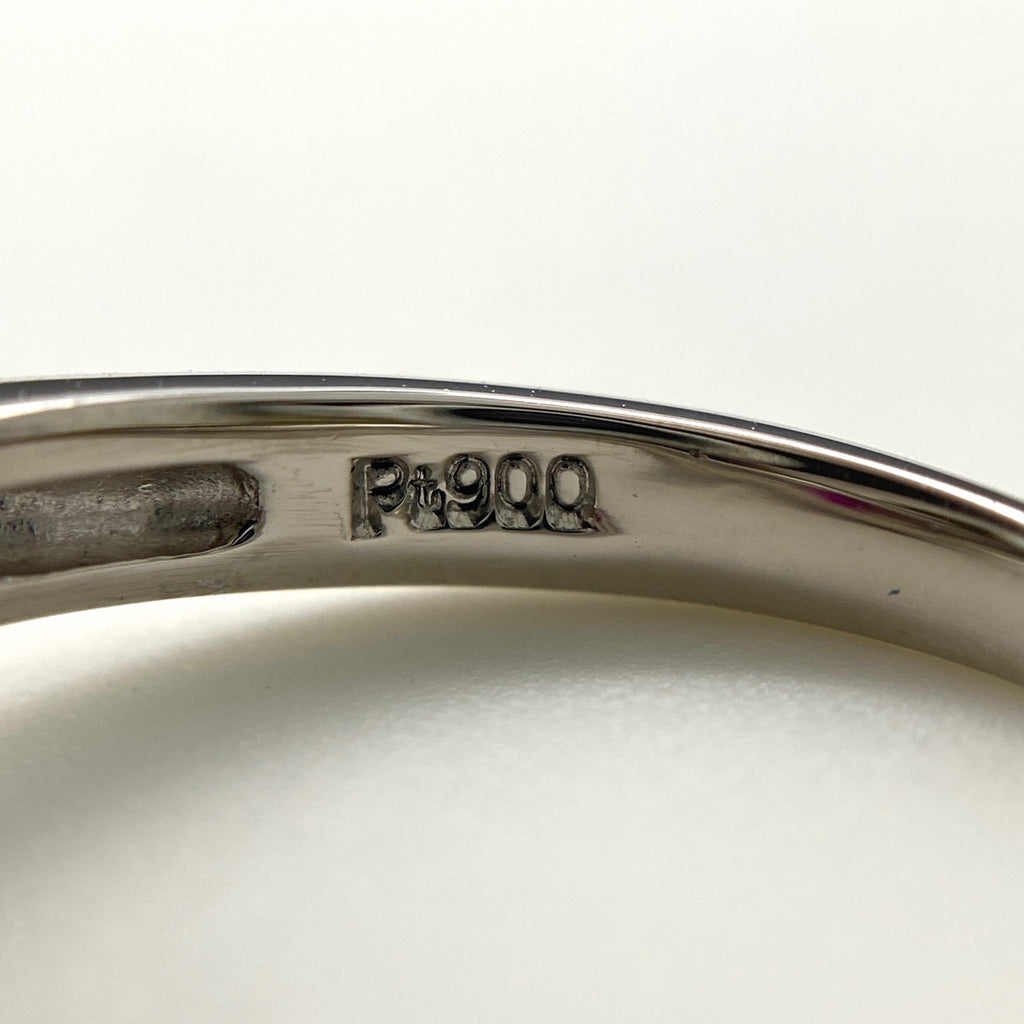 ルビー デザインリング プラチナ 指輪 メレダイヤ リング 7号 Pt900 ルビー ダイヤモンド レディース 【中古】nbjwl
