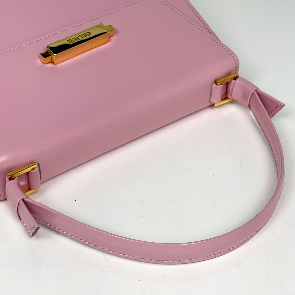 セリーヌ ロゴ ハンドバッグ レザー ピンク レディース 【中古】brbag