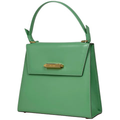 セリーヌ ロゴ ハンドバッグ レザー ライトグリーン レディース 【中古】brbag