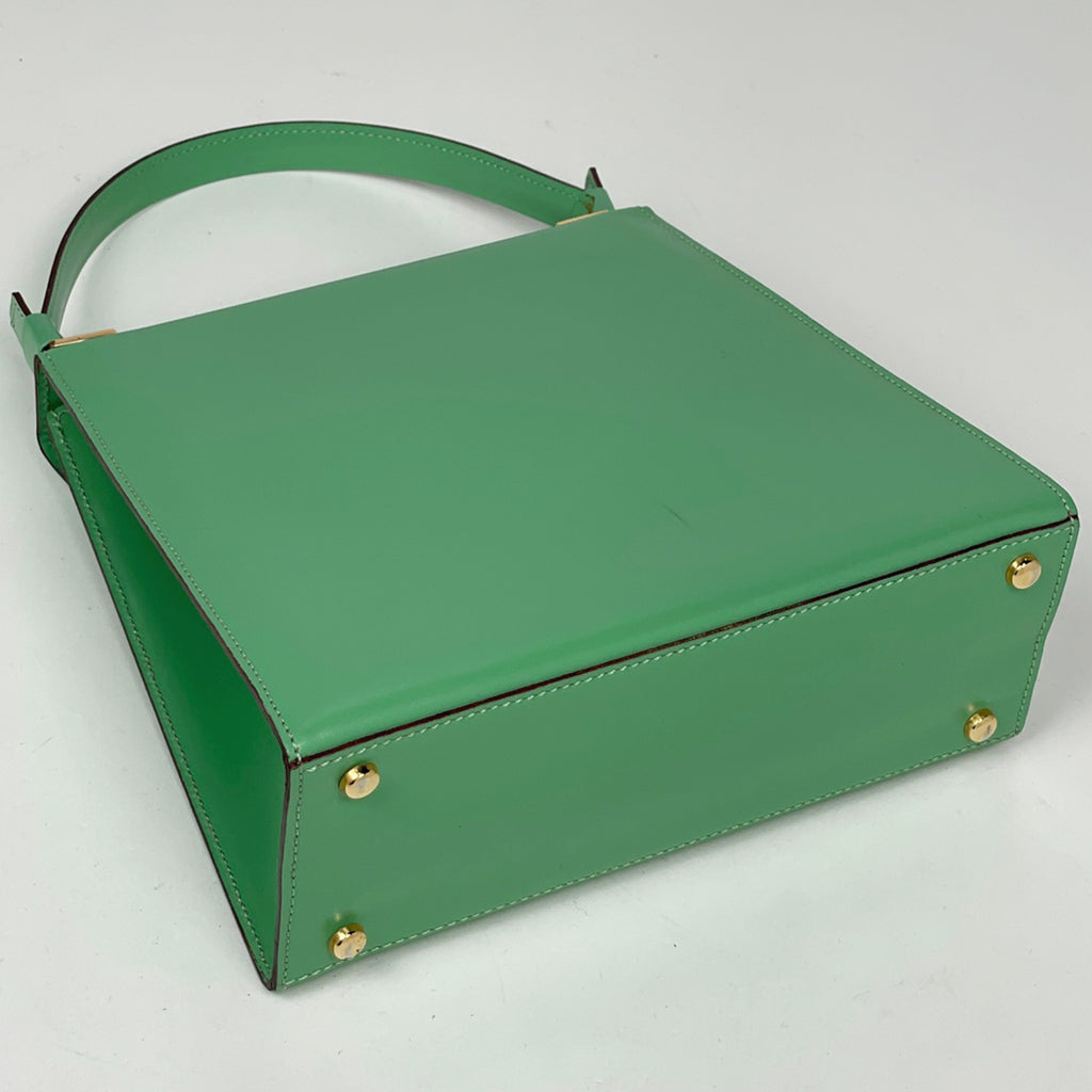 セリーヌ ロゴ ハンドバッグ レザー ライトグリーン レディース 【中古】brbag